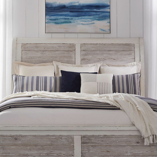 Liberty Furniture Backroads Queen Sleigh Bed in Weathered White/Parchment Brown 142-BR-QSL image
