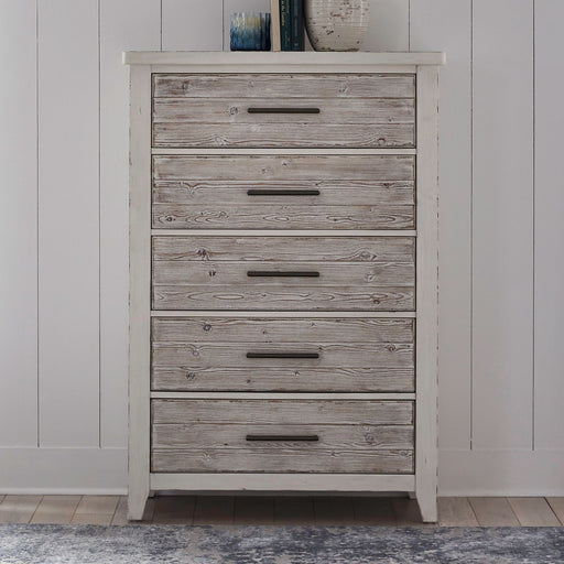 Liberty Furniture Backroads Drawer Chest in Weathered White/Parchment Brown image