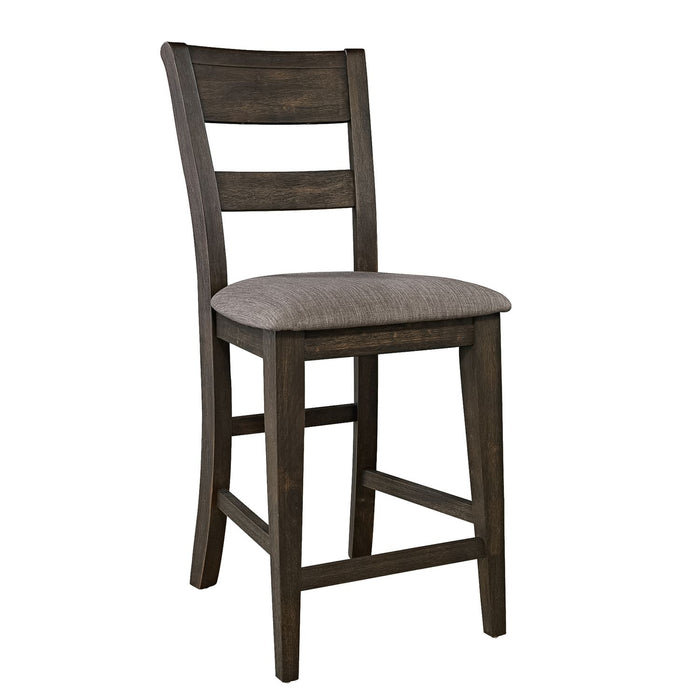 Double Bridge Splat Back Counter Chair (RTA) in Dark Chestnut (Set of 2)