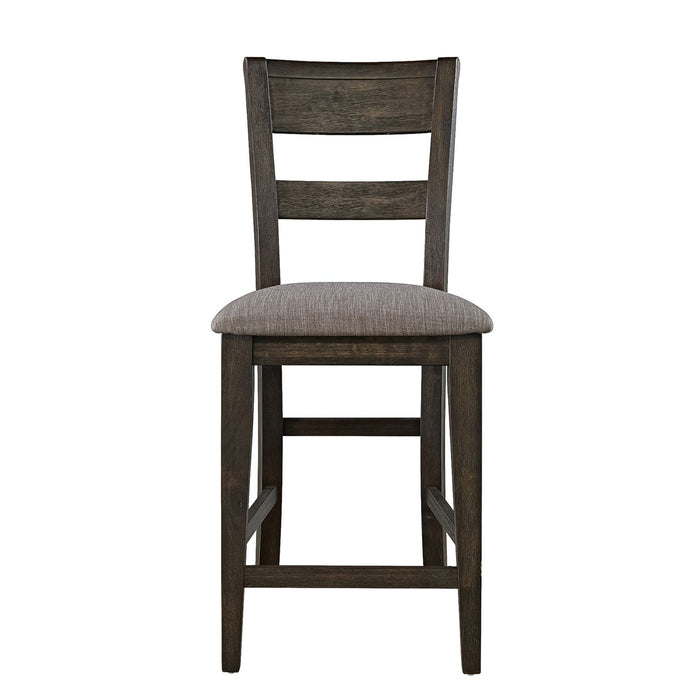 Double Bridge Splat Back Counter Chair (RTA) in Dark Chestnut (Set of 2)