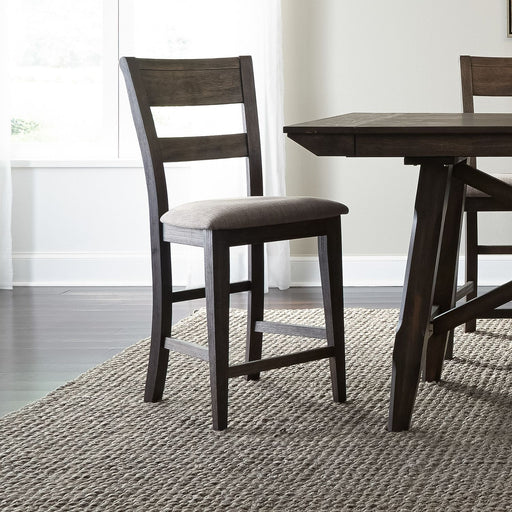 Liberty Furniture Double Bridge Splat Back Counter Chair (RTA) in Dark Chestnut (Set of 2) image