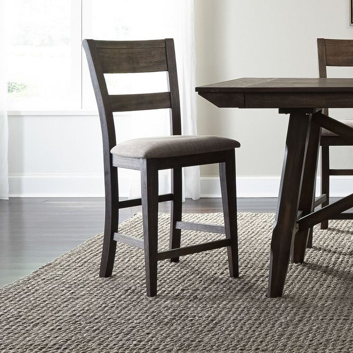 Liberty Furniture Double Bridge Splat Back Counter Chair (RTA) in Dark Chestnut (Set of 2) image