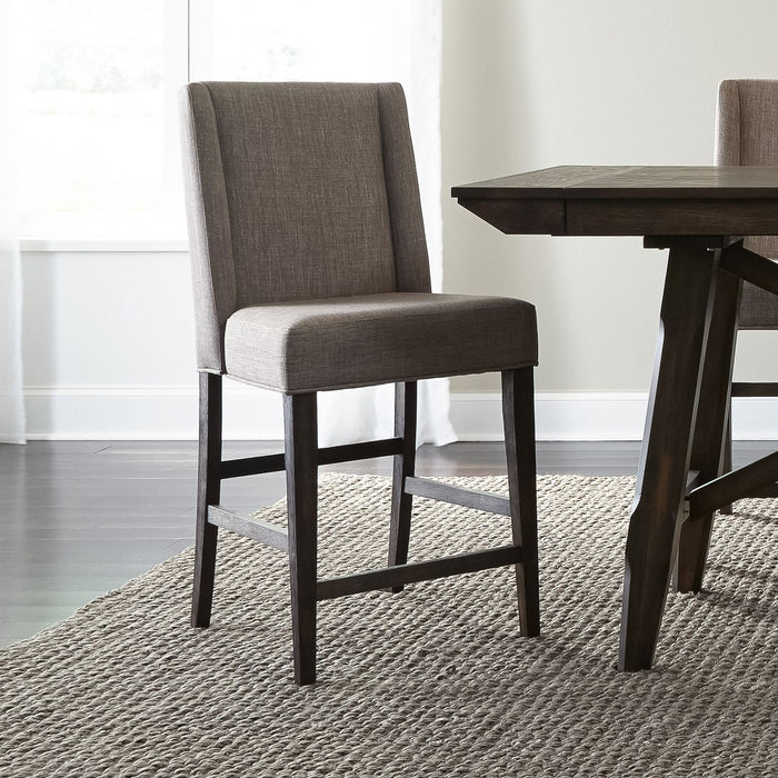 Liberty Furniture Double Bridge Upholstered Counter Chair (RTA) in Dark Chestnut (Set of 2) image