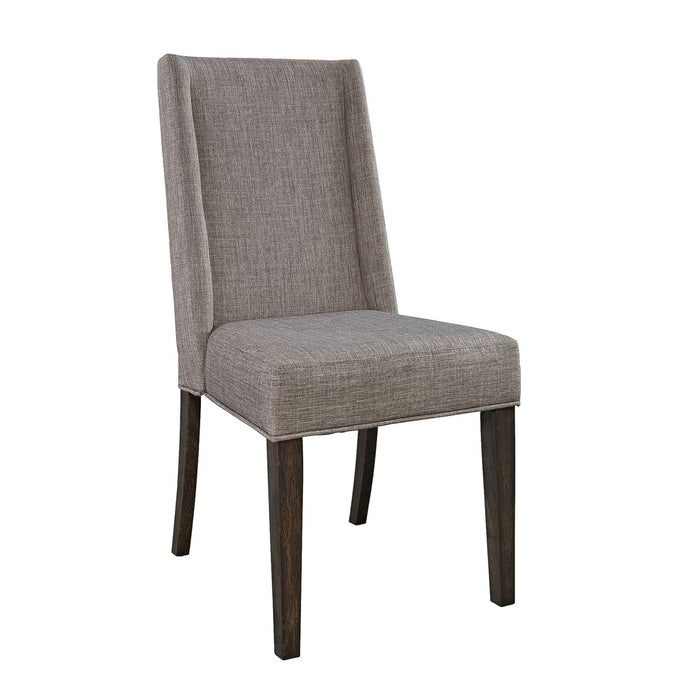 Double Bridge Upholstered Side Chair in Dark Chestnut (Set of 2)