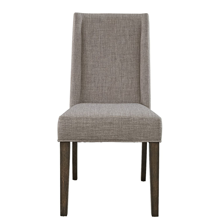 Double Bridge Upholstered Side Chair in Dark Chestnut (Set of 2)