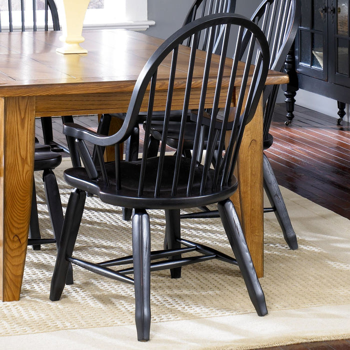 Liberty Furniture Treasures Bow Back Arm Chair in Black (Set of 2) image