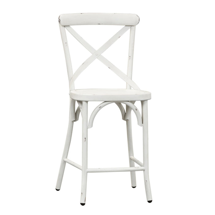 Vintage Series X Back Counter Chair in Antique White (Set of 2)