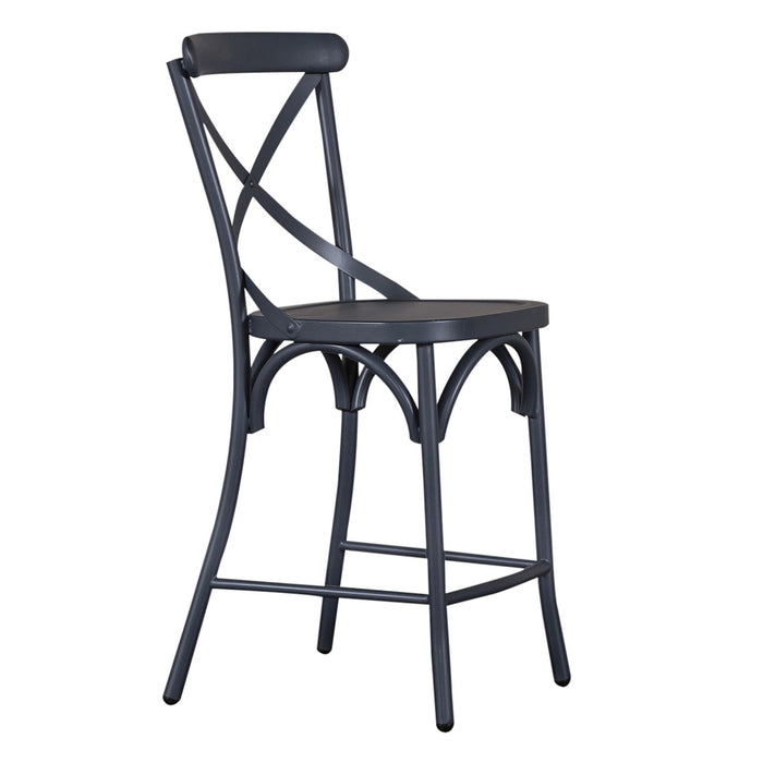 Vintage Series X Back Counter Chair in Navy (Set of 2)