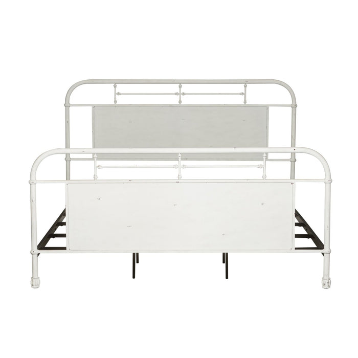Vintage Series Queen Metal Bed in Antique White