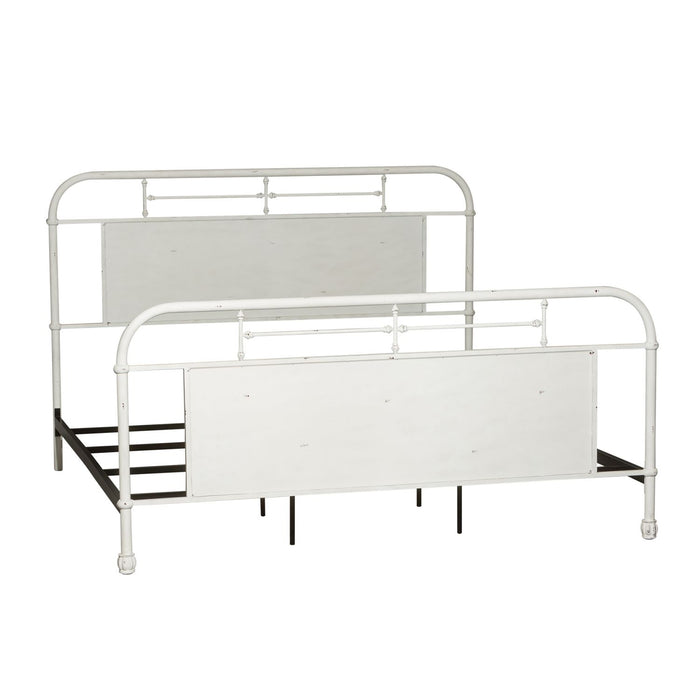 Vintage Series Queen Metal Bed in Antique White
