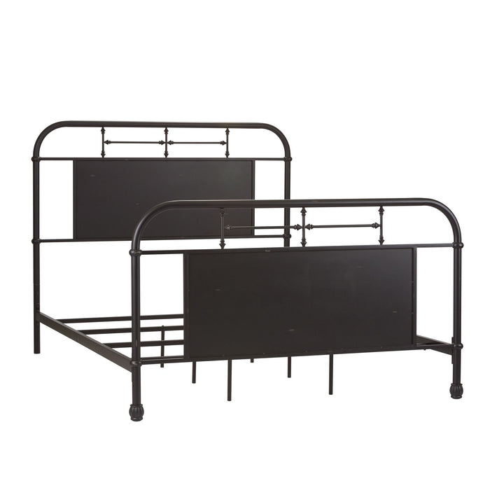 Vintage Series King Metal Bed in Black