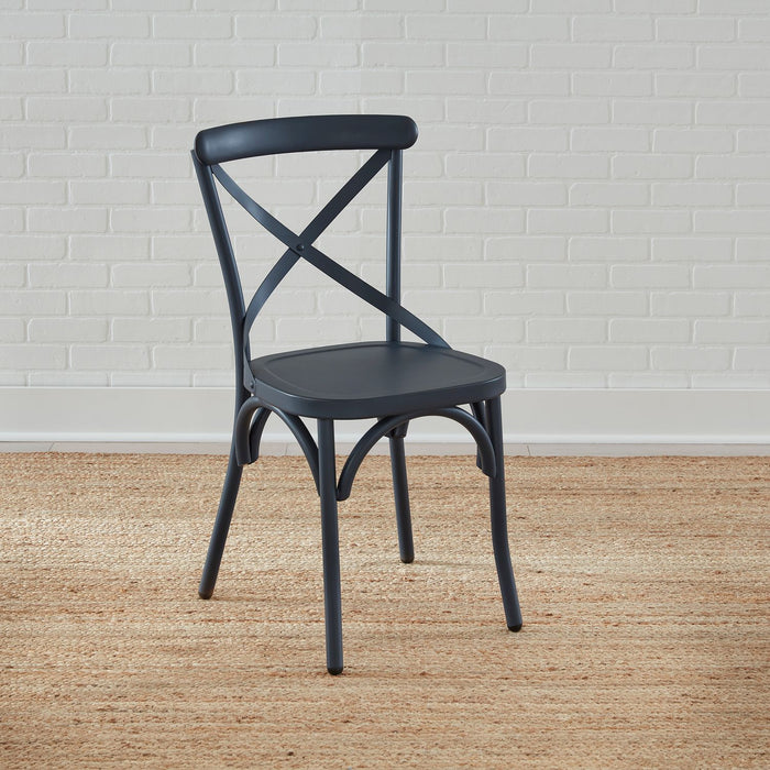Liberty Furniture Vintage Series X Back Side Chair in Navy (Set of 2) image