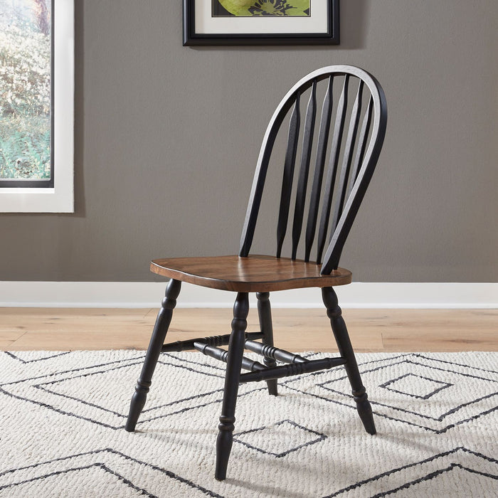 Liberty Furniture Carolina Crossing Windsor Side Chair in Black (Set of 2) image