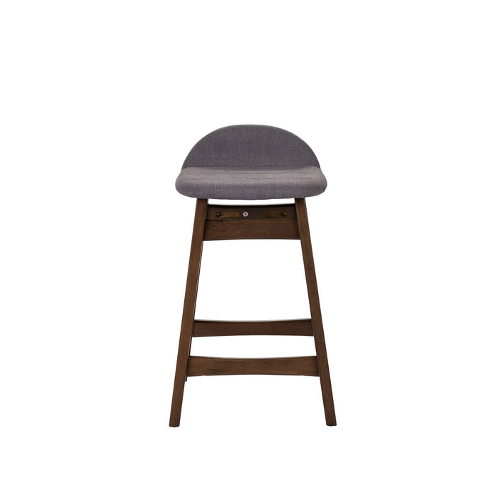 Space Saver 24" Counter Chair (Grey) in Satin Walnut (Set of 2)
