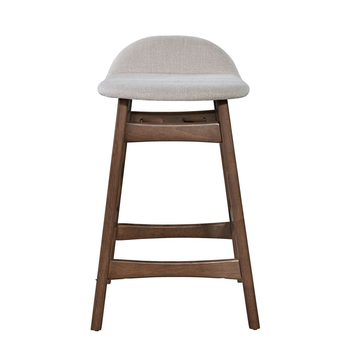 Space Saver 24" Counter Chair (Light Tan) in Satin Walnut (Set of 2)