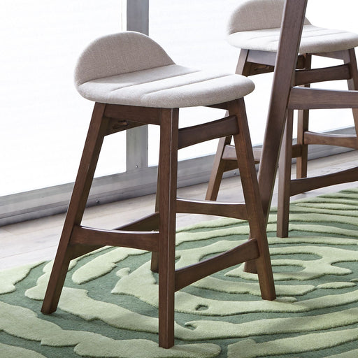 Liberty Furniture Space Saver 24" Counter Chair (Light Tan) in Satin Walnut (Set of 2) image