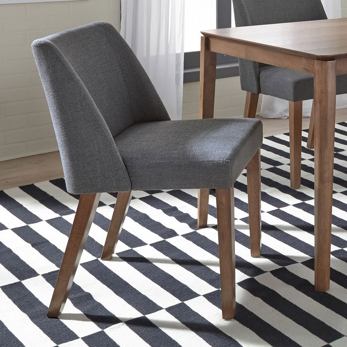 Liberty Furniture Space Saver Nido Chair (Grey) in Satin Walnut (Set of 2) image