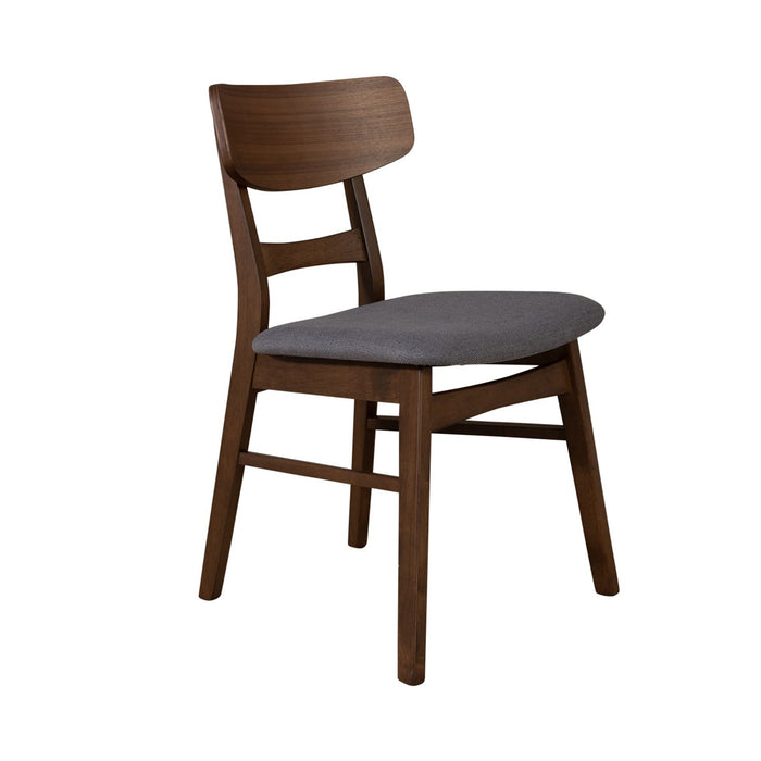 Space Saver Panel Back Side Chair in Grey (Set of 2)