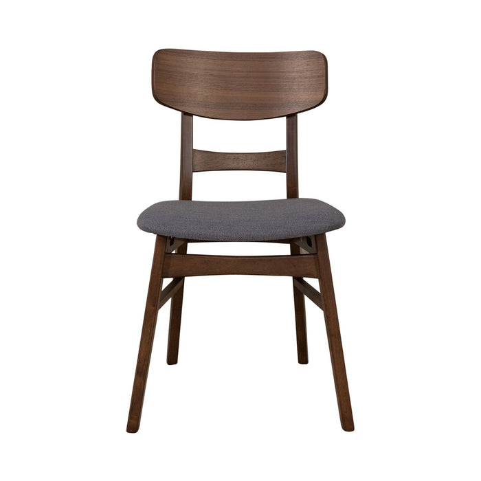 Space Saver Panel Back Side Chair in Grey (Set of 2)
