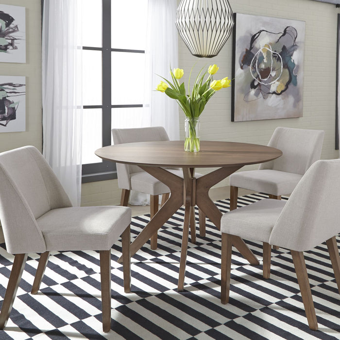 Liberty Furniture Space Saver Round Pedestal Table in Satin Walnut image