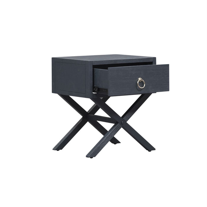 Liberty Furniture Midnight 1 Drawer Accent Table in Wire Brushed Denim