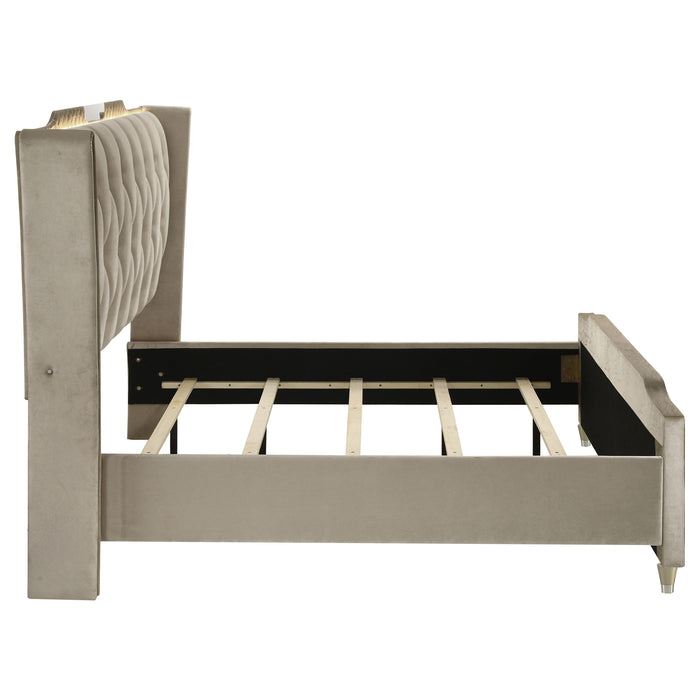 Lorient Wingback Bed with LED Lighting