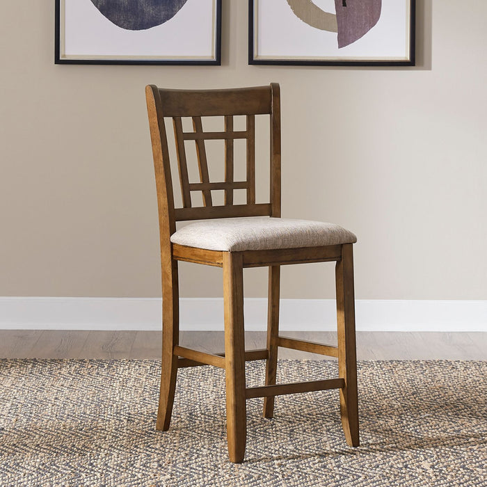 Liberty Furniture Santa Rosa II 24" Lattice Back Ct Ht Chair (Set of 2) in Antique Honey image