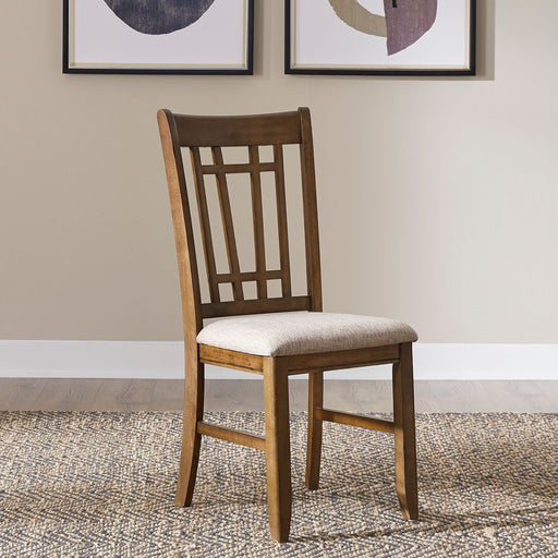 Liberty Furniture Santa Rosa II Lattice Back Side Chair (Set of 2) in Antique Honey image