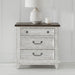 Liberty Furniture River Place 3 Drawer Nightstand with Charging Station in Riverstone White and Tobacco image