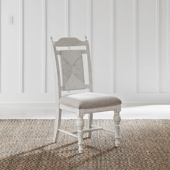 Liberty Furniture River Place Panel Back Side Chair (Set of 2) in Riverstone White & Tobacco image