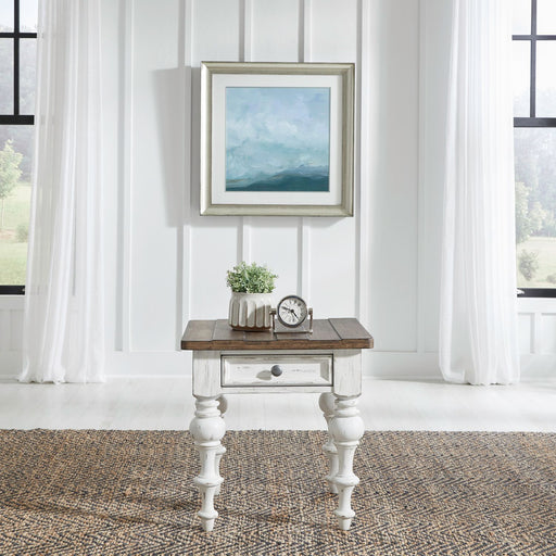 Liberty Furniture River Place End Table in Riverstone White & Tobacco image