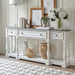 Liberty Furniture Magnolia Manor 72 Inch Hall Console Table in Antique White Base w/ Weathered Bark Tops image