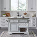 Liberty Furniture Magnolia Manor Bar Cart in Antique White & Weathered Bark EST SHIP TIME APPX 4 WEEKS image