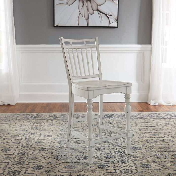 Magnolia Manor Spindle Back Counter Chair in Antique White