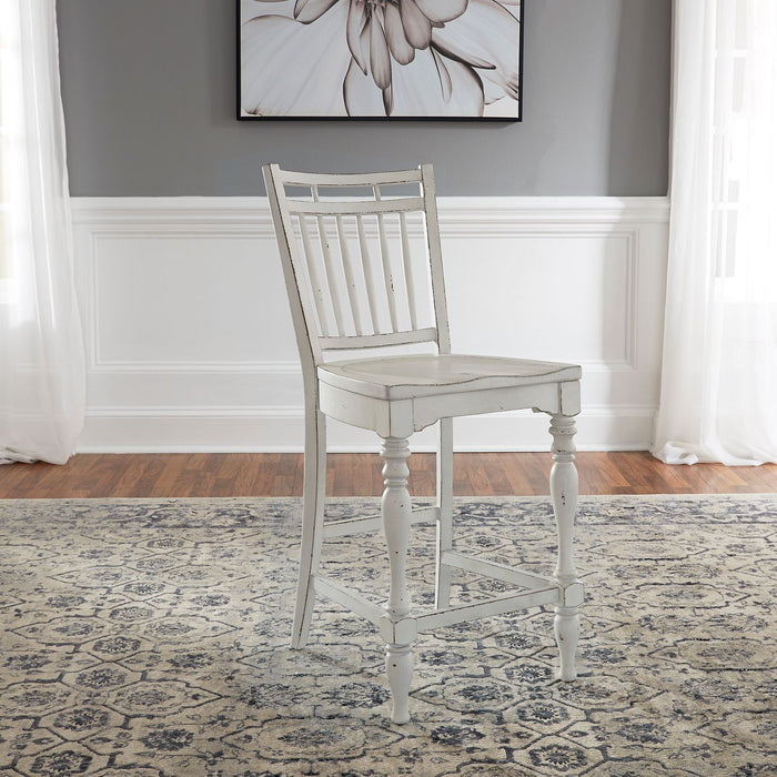 Liberty Furniture Magnolia Manor Spindle Back Counter Chair in Antique White image