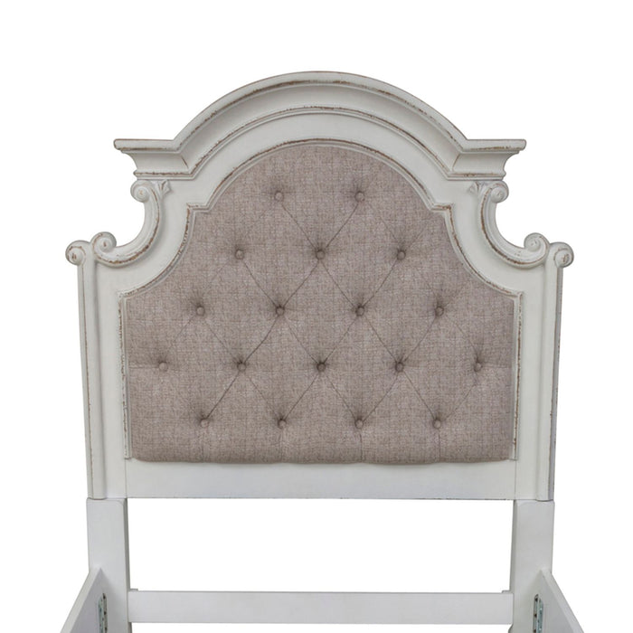 Magnolia Manor Twin Upholstered Bed in Antique White