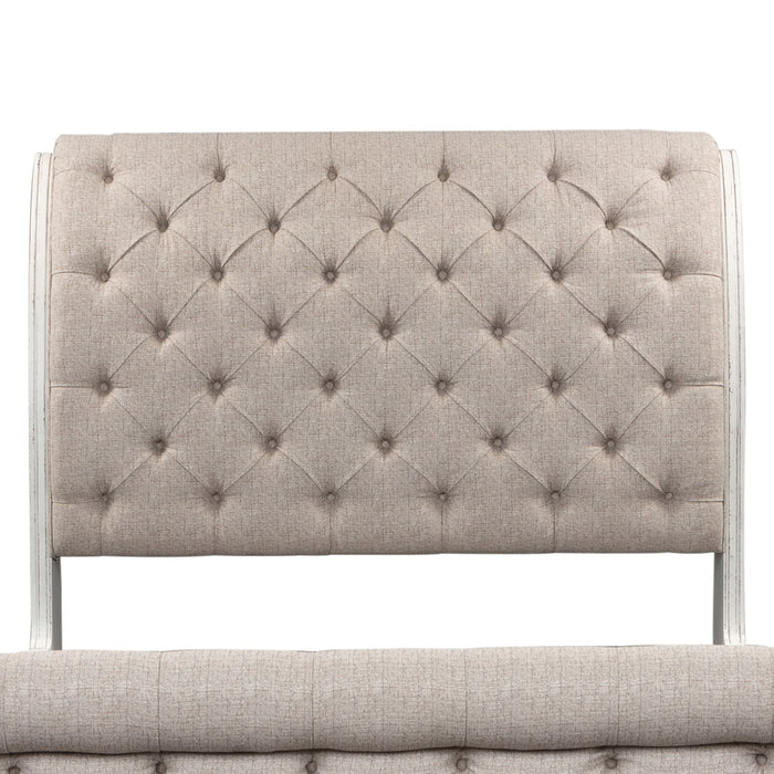 Magnolia Manor Queen Upholstered Sleigh Bed in Antique White