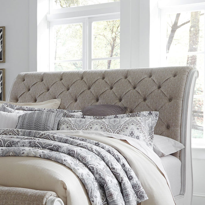 Liberty Magnolia Manor Queen Upholstered Sleigh Bed in Antique White image
