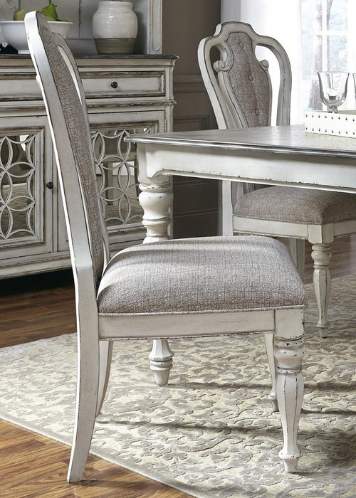 Liberty Furniture Magnolia Manor Upholstered Splat Back Side Chair in Antique White (Set of 2)