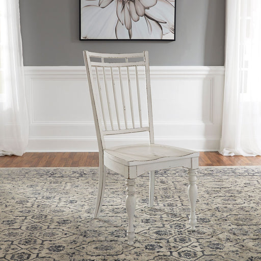 Liberty Furniture Magnolia Manor Spindle Back Side Chair (Set of 2) in Antique White image