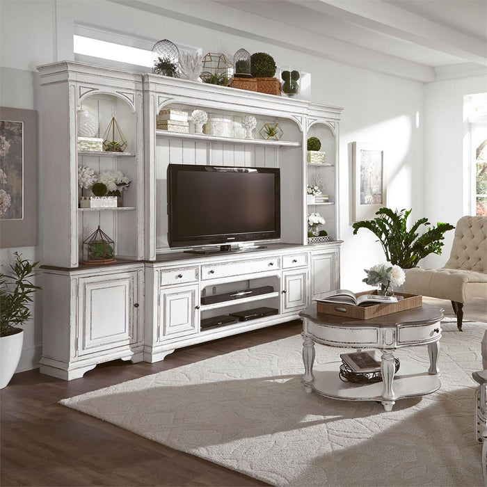 Liberty Furniture Magnolia Manor Entertainment Hutch in Antique White