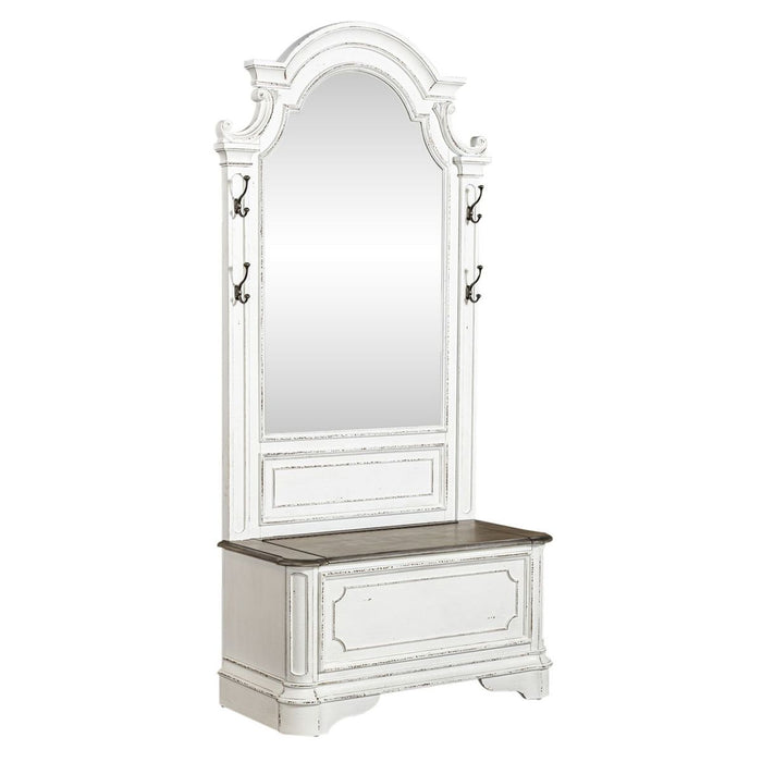 Liberty Magnolia Manor Hall Tree Set in Antique White image