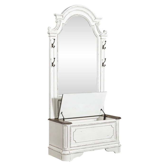 Liberty Magnolia Manor Hall Tree Set in Antique White