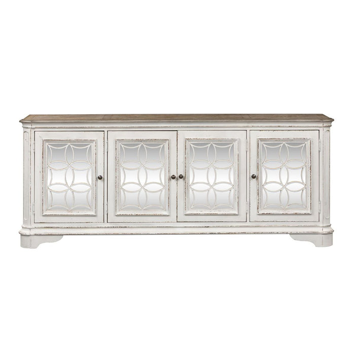 Magnolia Manor Entertainment TV Stand in Antique White