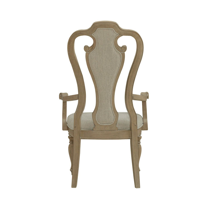 Liberty Furniture Magnolia Manor Splat Back Upholstered Arm Chair (RTA) (Set of 2) in Weathered Bisque
