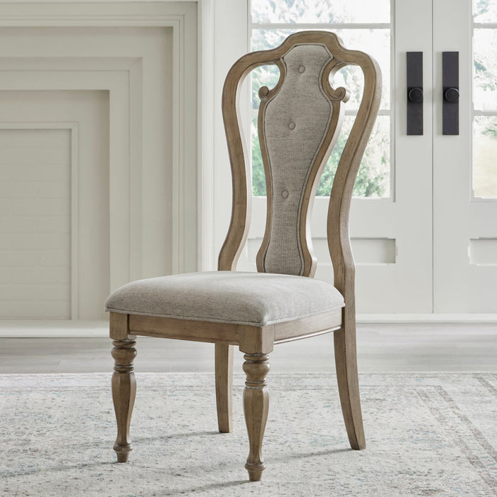 Liberty Furniture Magnolia Manor Splat Back Upholstered Side Chair (RTA) (Set of 2) in Weathered Bisque