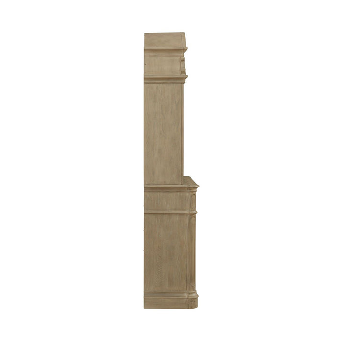 Liberty Furniture Magnolia Manor Buffet with Hutch in Weathered Bisque