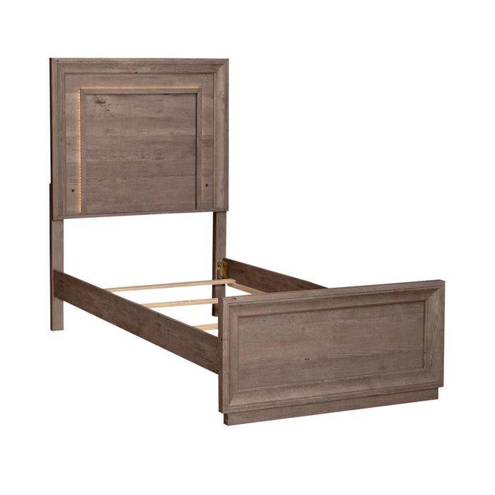 Liberty Furniture Horizons Full Panel Bed with HB Lights in Graystone