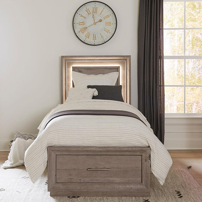 Liberty Furniture Horizons Full Storage Bed with HB Lights in Graystone image