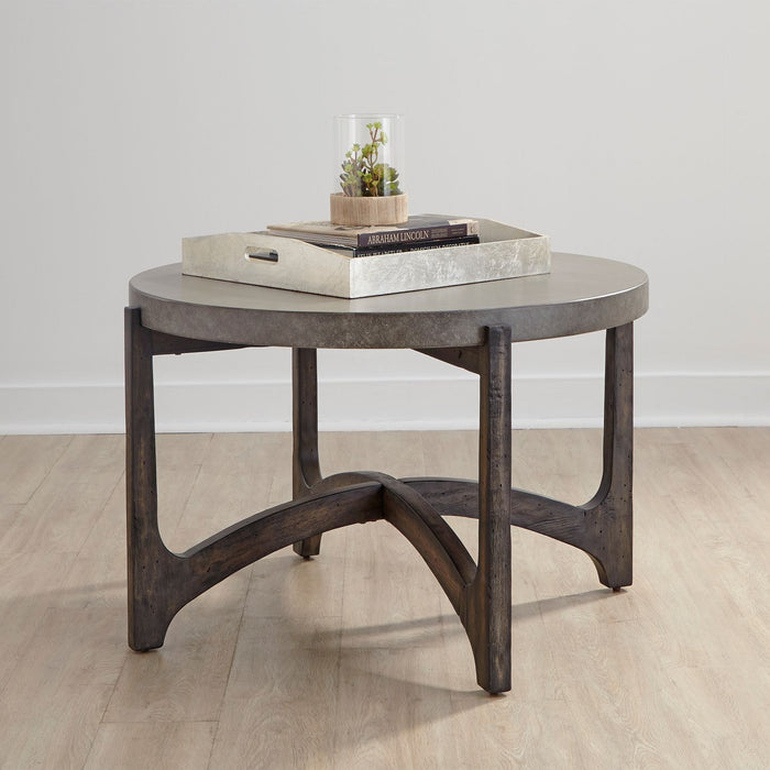 Liberty Furniture Cascade Round Cocktail Table in Wire Brush Rustic Brown image